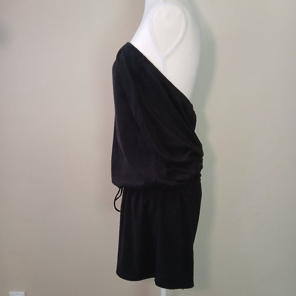 Juicy Couture Vintage Y2K Terrycloth Drop Waist Romper Shorts Black Size Large - Picture 3 of 6